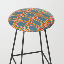 RAINBOW REFLECTION in BRIGHTS ON PASTEL BLUE GRAY Bar Stool