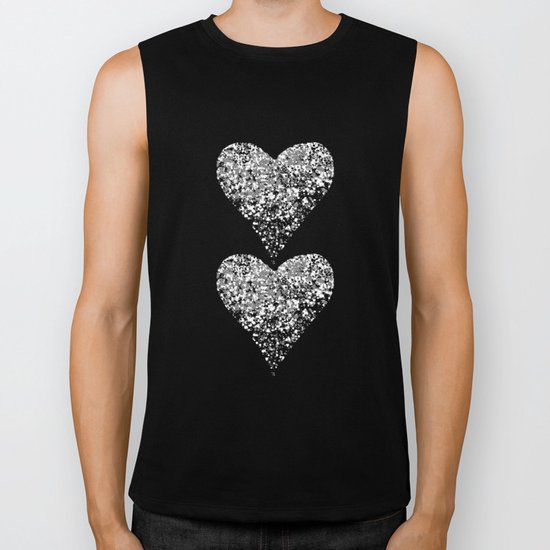 two sparkling hearts Biker Tank
