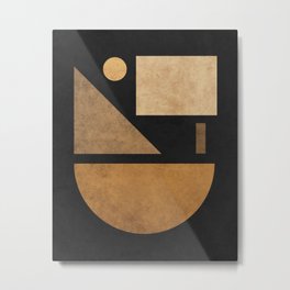 Geometric Harmony Black 03 - Minimal Abstract Metal Print | Curated, Abstract, Graphicdesign, Curves, Minimal, Elegant, Composition, Modern, Midcenturymodern, Scandinavian 
