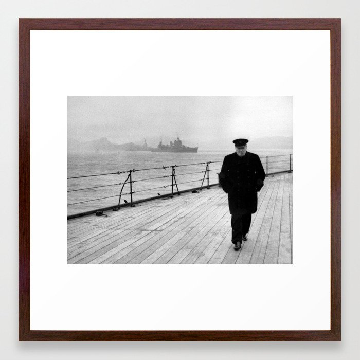 Winston Churchill At Sea Framed Art Print