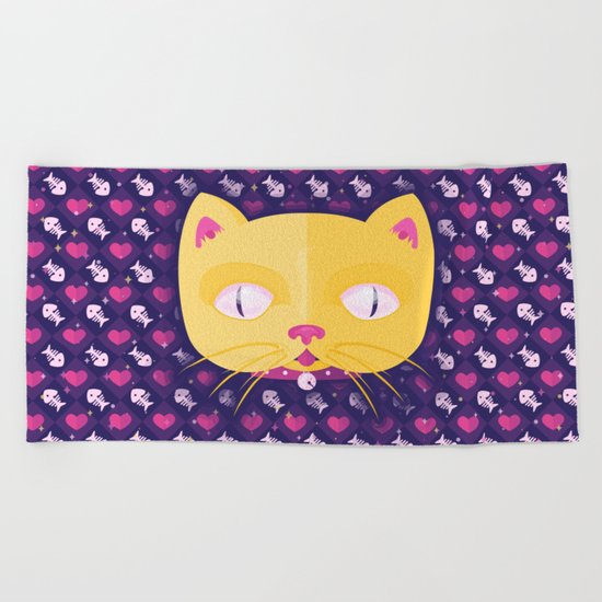 Silly Kitty Beach Towel