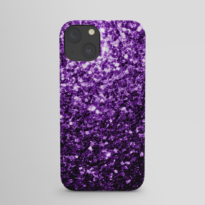 Dark Purple faux shiny glitter sparkles iPhone Case