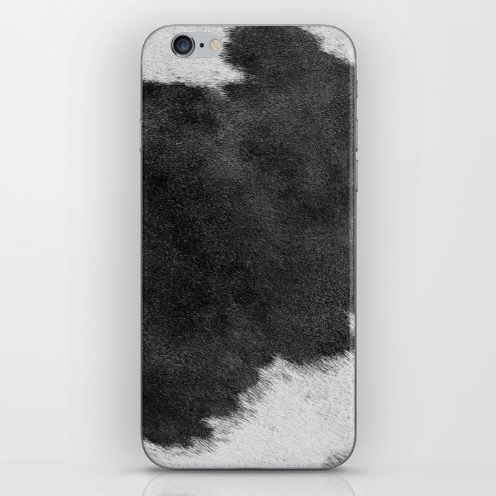 Rusty Farmhouse Cowhide Print in Black and White iPhone Skin