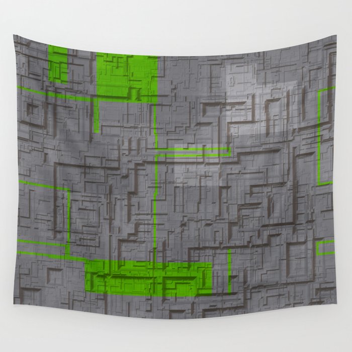 Abstract grey square Wall Tapestry