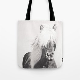 BW Horse, Horse Art, Black and White, Nordic Horse, Horse Print, Boho Decor, Horse Photo Tote Bag