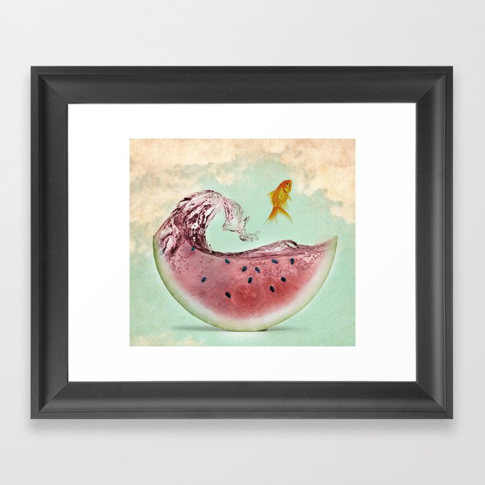 watermelon goldfish 02 Framed Art Print