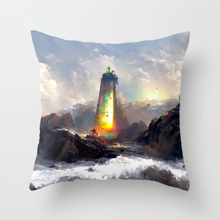 Lighthouse Art - A Ray of Light B Throw Pillow