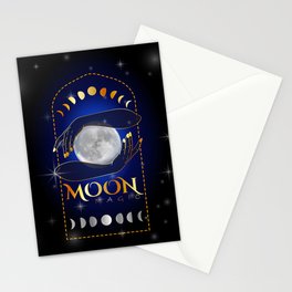 Witch Hands holding the full moon performing a magic healing ritual	 Stationery Card