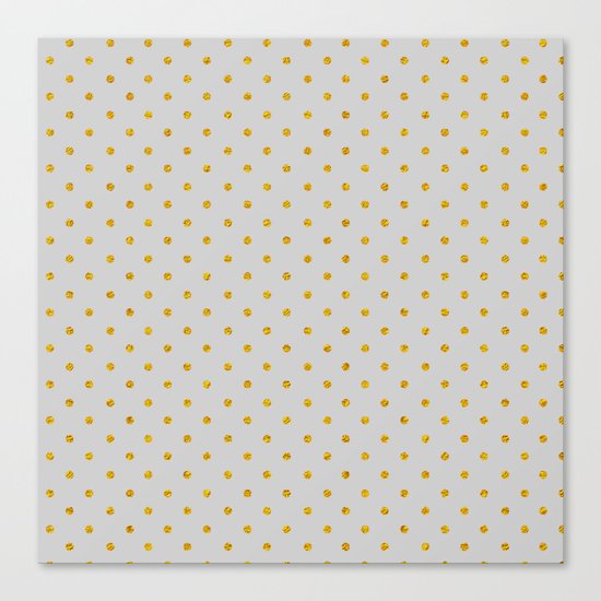 Polka dot dance on grey Canvas Print