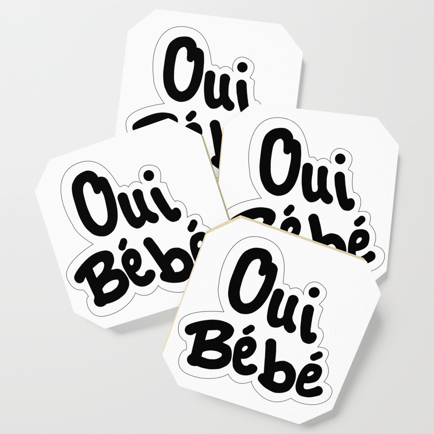 Oui Bebe Coaster By Plentyculture Society6 Oui Bebe Coaster By Plentyculture Society6