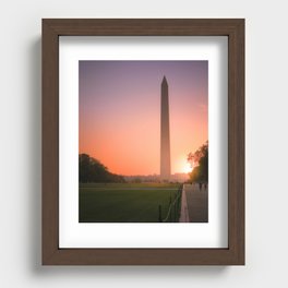 Washington Monument at Sunset Recessed Framed Print