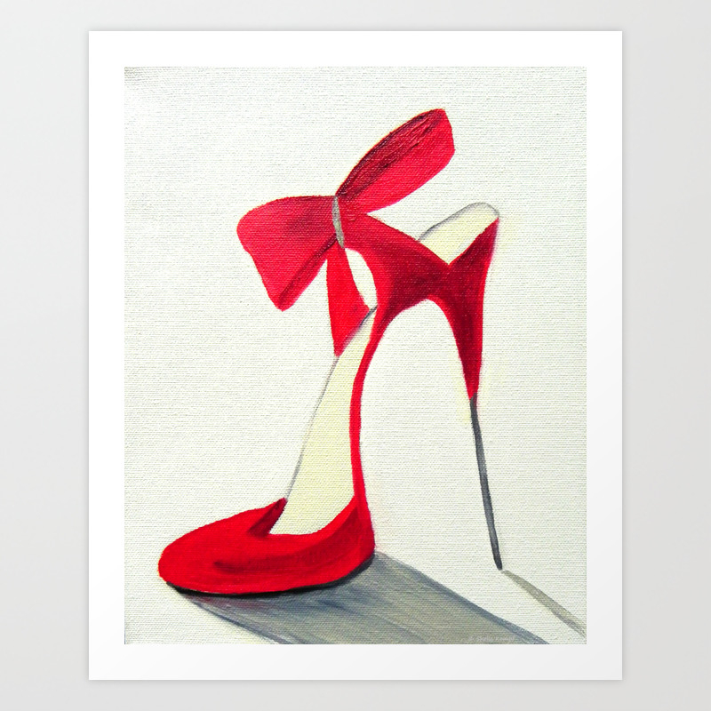 Red High Heel Shoe Art Print by 