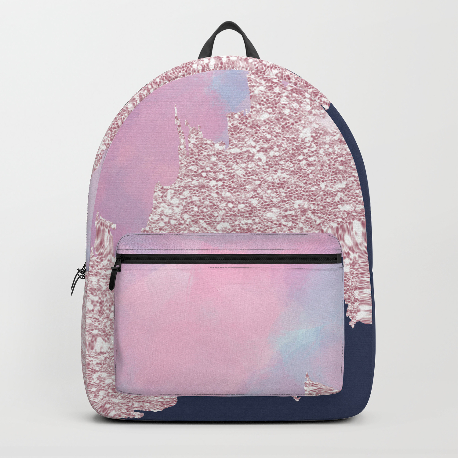 pink navy blue backpack