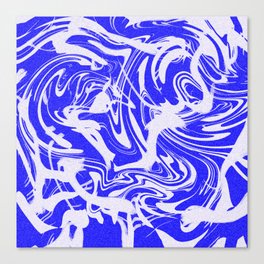 Blue Wavy Grunge Canvas Print