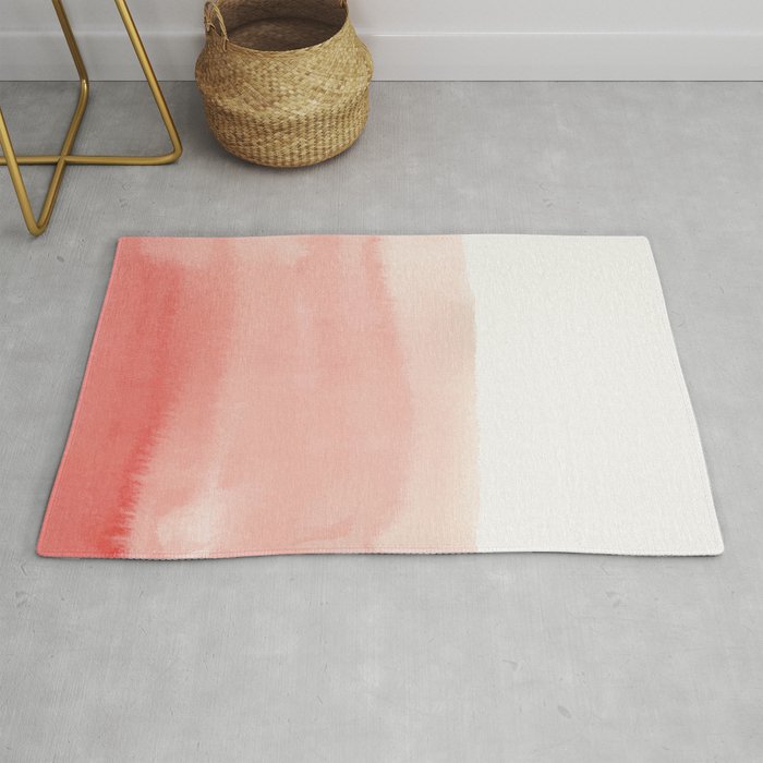 watercolor pink ombre Rug by Typiskt Society6