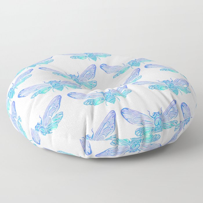 Summer Cicada – Blue Ombré Palette Floor Pillow