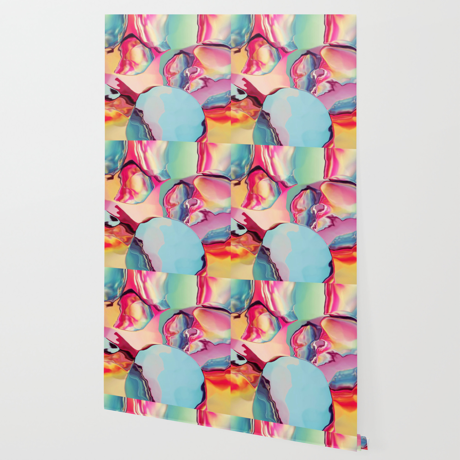 Cherry Boom Bubblegum Wallpaper By Gostijn Society6