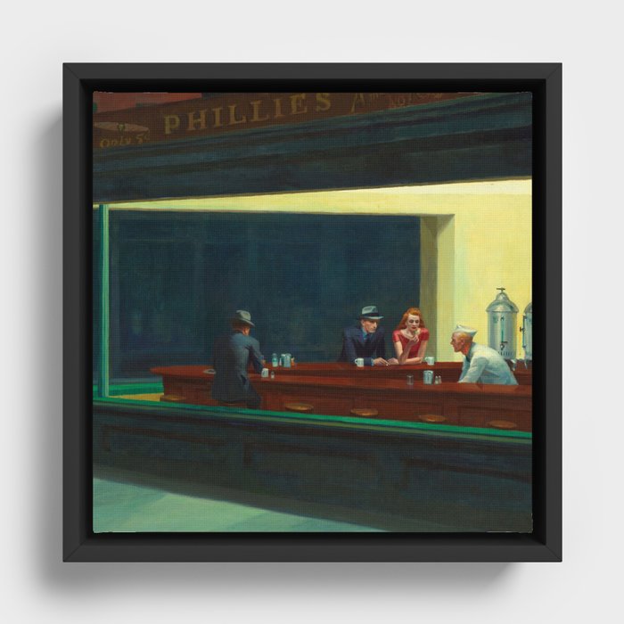 Nighthawks by Edward Hopper Framed Canvas