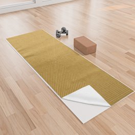 boho triangle stripes - mustard Yoga Towel