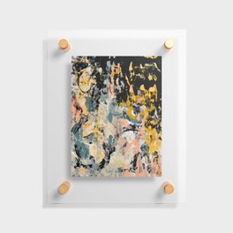 002: a vibrant abstract design in black yellow and pink by Alyssa Hamilton Art  Floating Acrylic Print