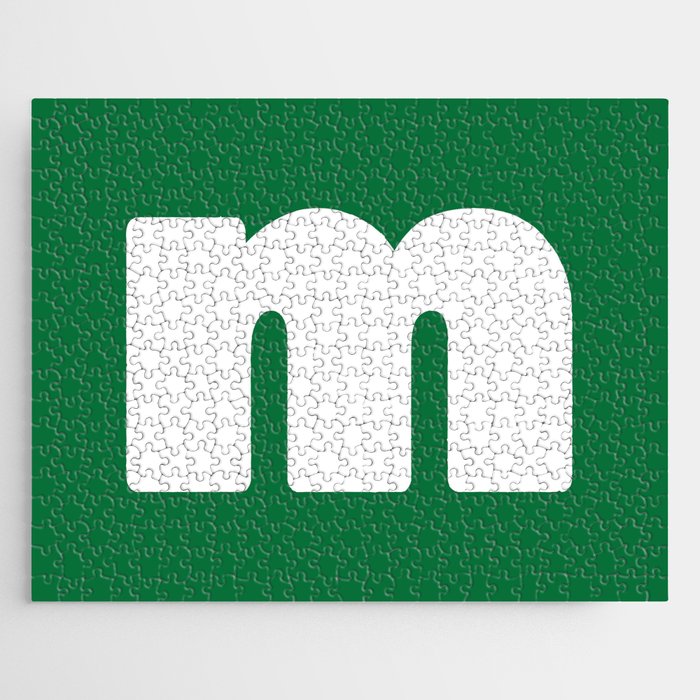 m (White & Olive Letter) Jigsaw Puzzle