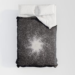 Galaxy with white star dust on black background Comforter