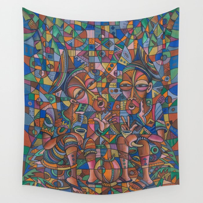 My Best Friend 8 African villagers Wall Tapestry
