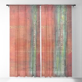 Abstract Copper Sheer Curtain