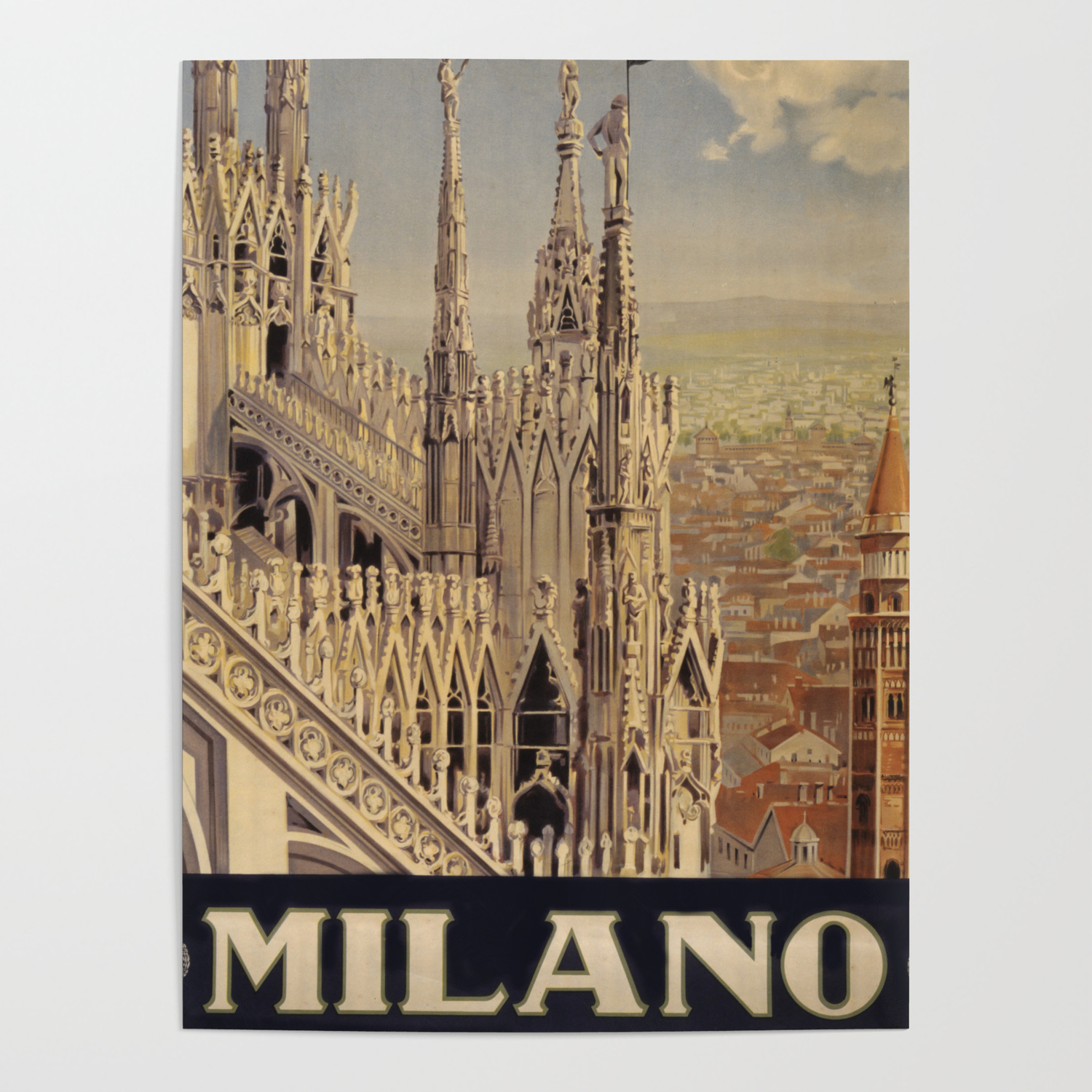 VINTAGE TRAVEL MILANO MILAN ITALY NEW ART PRINT POSTER PICTURE CC5565