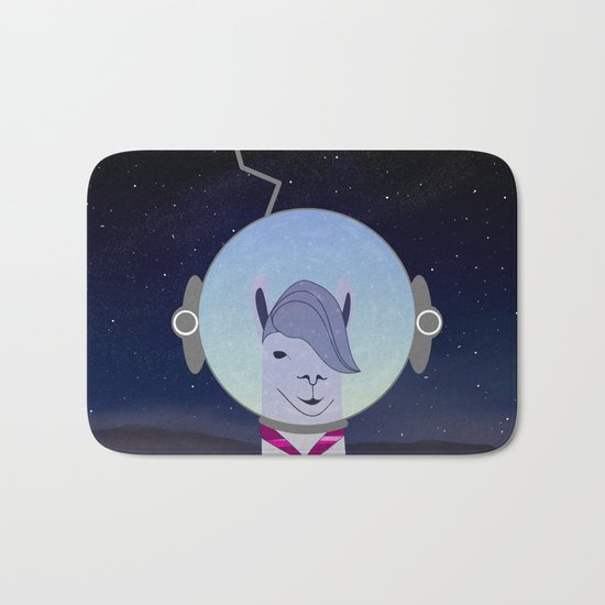 Unique Lama Astronaut Design Bath Mat