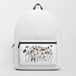 Inclusive Crowd Backpack | Pride, Crowd, Transgender, Diverse, Flag, Black And White, Friend, Usa, People, Disability 