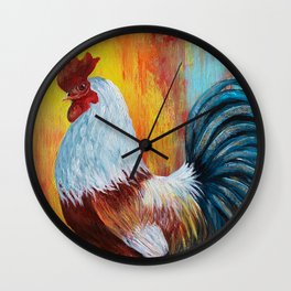 White Rooster Wall Clock