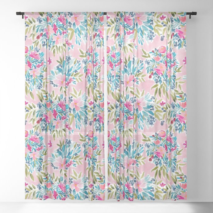 Aria - Pink Sheer Curtain