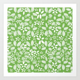 Funky Green Floral  Art Print