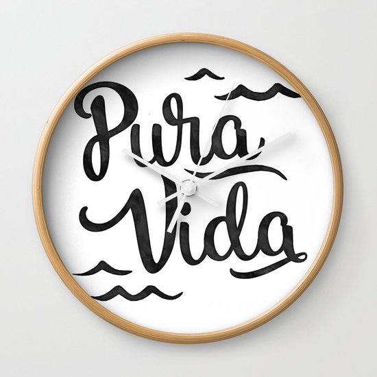 Pura Vida Costa Rica Waves In Black Wall Clock By Erinmorris Society6 Translating to pure life in spanish, pura vida is more than just a saying. pura vida costa rica waves in black wall clock by erinmorris