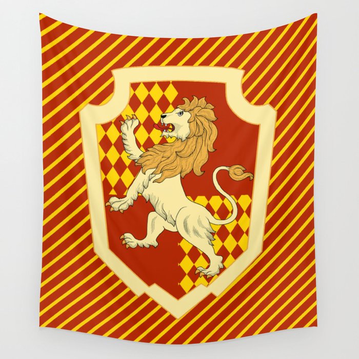 HP Striped Gryffindor house crest Wall Tapestry by Liz s Life of