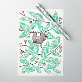 Happy Sloth – Tropical Mint Rainforest Wrapping Paper