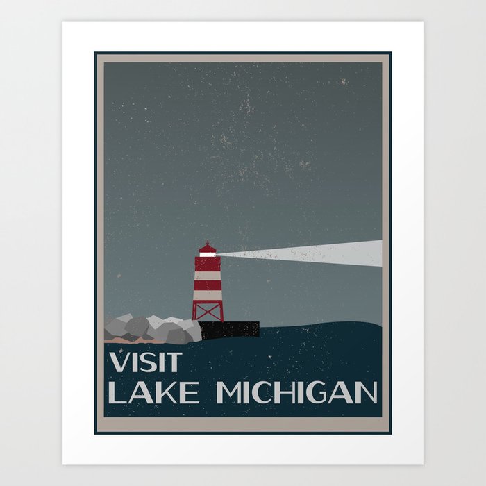 Visit Lake Michigan  Art Print