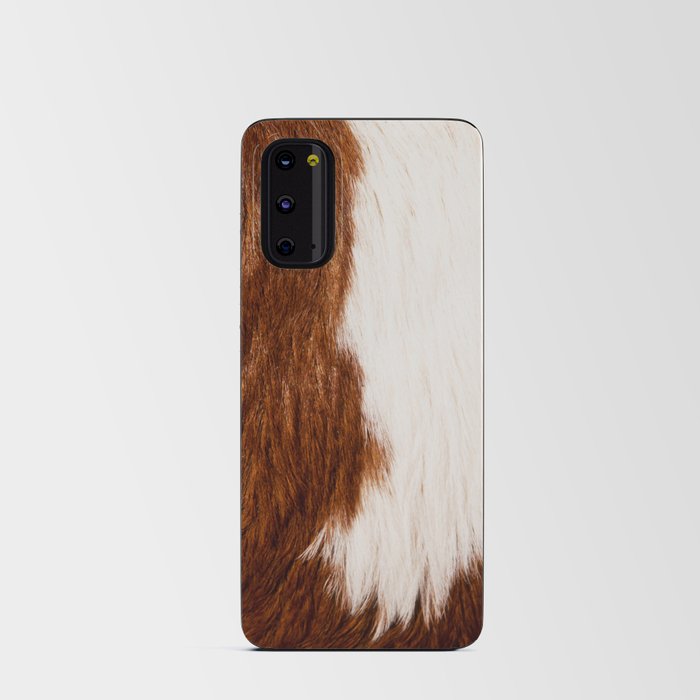 Brown Cowhide, Cow Skin Print Pattern, Modern Cowhide Faux Leather Android Card Case