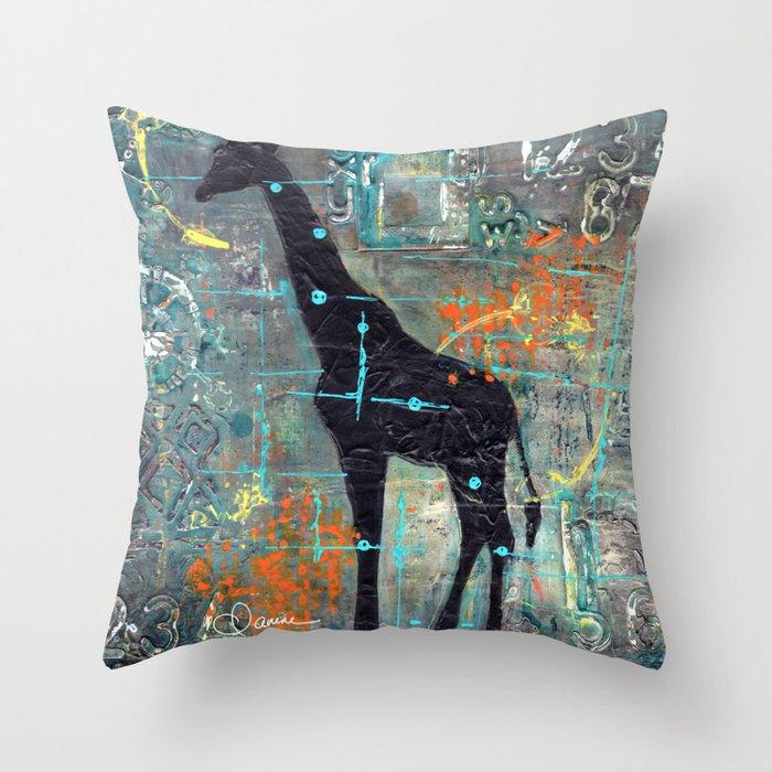 majestic series: this and that giraffe Throw Pillow