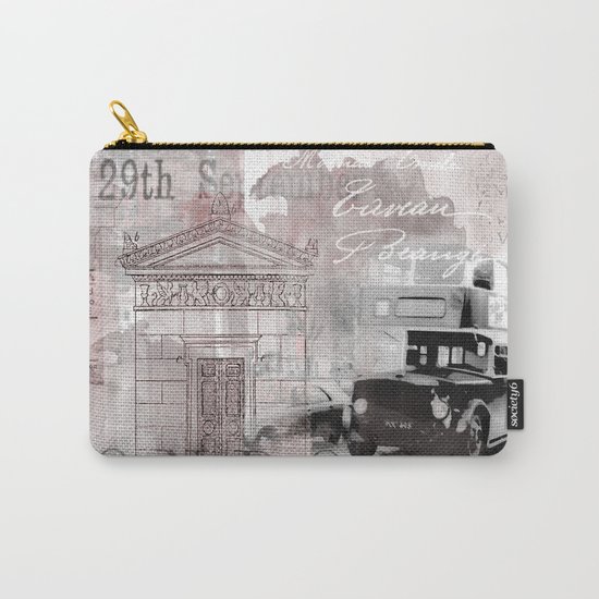 Vintage England London Britain Illustration Pastel Colors Carry-All Pouch