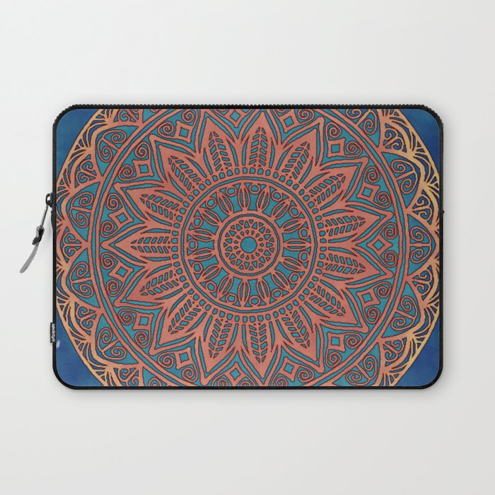 Wooden-Style Mandala Laptop Sleeve