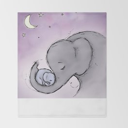 Goodnight Elephants Throw Blanket