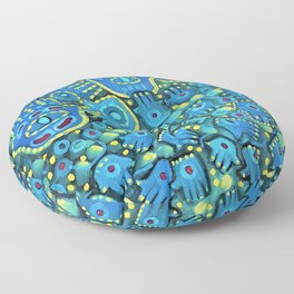 Hamsa Art - Hamsa Inspired Oil Painting- Spiritual Floor Pillow