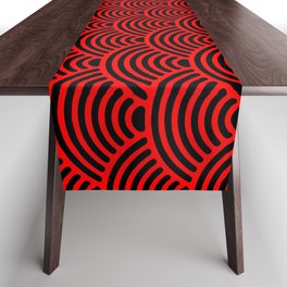 Japanese Waves (Red & Black Pattern) Table Runner