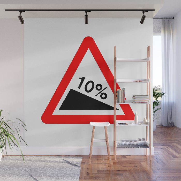 10 Percent Incline Traffic Sign Isolated Wall Mural by HomeStead
