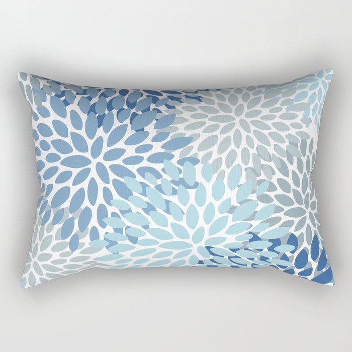 Navy Blue and Grey by Megan Morris on Rectangular Pillow Floral Prints Society6 Abstract 