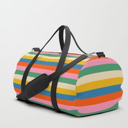 Colourful Thin Stripe Pattern in Rainbow Pop Colours Duffle Bag