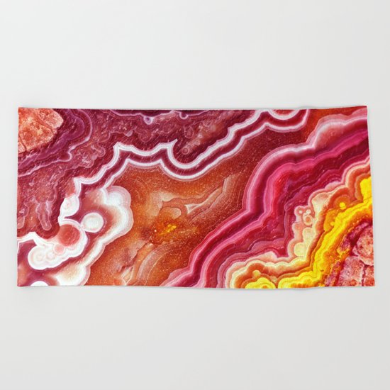 Red onyx marble Beach Towel