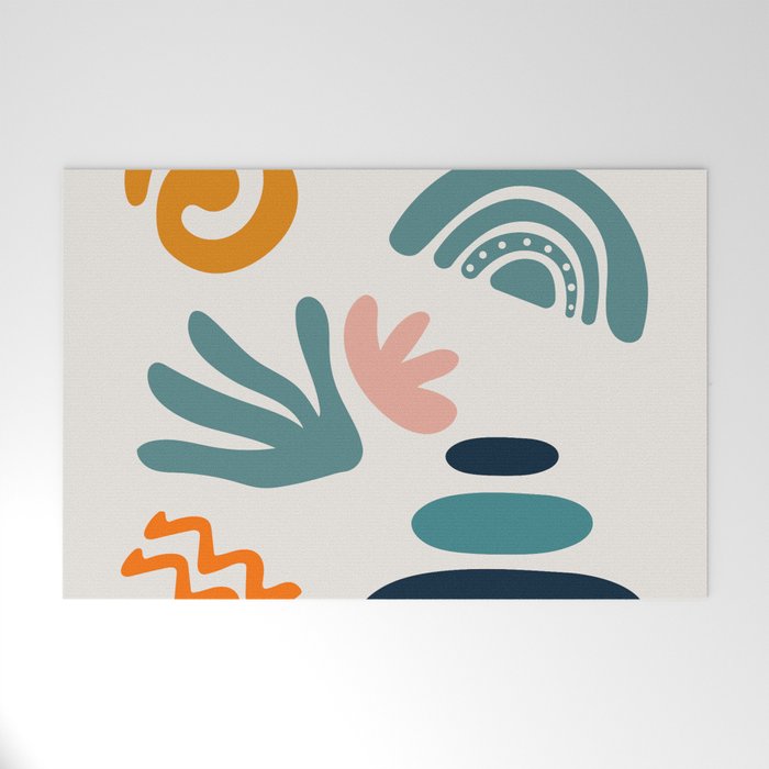 Nordic Shapes Abstract Welcome Mat